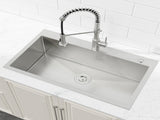 Stainless Steel Kitchen Sink, 33x22 Single Bowl, Overmount Handmade Sink in Dark Gray, with US 80141518