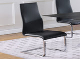 Set of 4 Leatherette Upholstered Dining Side Chairs, Black B016P223035