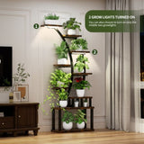 Plant Stand indoor 9-Tiered , 63.6" Tall Plant Stand with 5 Grow Lights, Adjustable Lighting Modes W2887P288504