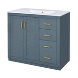 36'' Bathroom Vanity with Ceramic Sink Combo, Solid Wood Frame Bathroom Storage Cabinet, N710P243327C