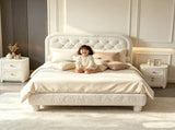 Full Size Upholstered Platform Bed Frame with 46" Tufted Boucle Headboard, Wooden Slat Support, 51183834