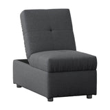 Gray Color Stylish 1pc Storage Ottoman Convertible Chair Foam Cushioned Fabric Upholstered Solid B01166425