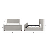 Elle Wingback Upholstered King Bed, Silver Grey Polyester B2719P245936