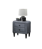 Grey Color Velvet Gorgeous 1pc Nightstand Bedside Table 2x Drawers Bedroom Furniture Sleek Design B011P190167