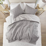 3 Pc solid soft bedding set modern style King/Cal King 100% cotton all season sheets-Charcoal sateen B035P309787