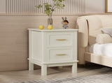 Nightstand with 2 Drawers,Modern Bedside Table with Gold Handles,Wood Accent Table for Small 42097321