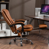 ZUN Massage Office Chair with Heat, Footrest, Light brown W2069P174878