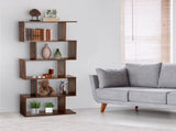 63" 5-Tier Bookshelf Organizer for Home Office, Stylish Display Storage Shelf Stand, Rust 22147489