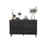 Double-row, 3-layer, 6-drawer cabinet with high legs, fabric-covered drawer, particle board, 98385387