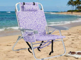 1 PCS Aluminum Beach Chair, 15 Inch Seat Height Purple Tribal Pattern, 5-Position Adjustable 19923642