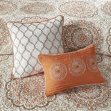 ZUN 6 Piece Reversible Quilt Set with Throw Pillows Orange King/Cal King B03597403