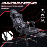 Video Game Chairs for Adults, PU Leather Gaming Chair with Footrest, 360&degSwivel Adjustable Lumbar 14800576