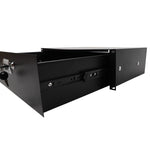 ZUN 19" 3U Steel Plate DJ Drawer Equipment Cabinet with Keys Black 06087536