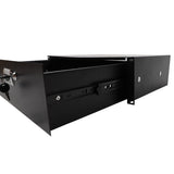 19" 3U Steel Plate DJ Drawer Equipment Cabinet with Keys Black 56432307