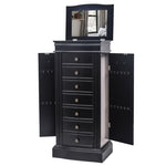 ZUN Jewelry Armoire with Mirror, 7 Drawers & 24 Necklace Hooks, 2 Side Swing Doors 65917753