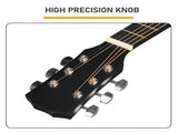 Matte Black 38-inch Acoustic Guitar with Picks, Strings, Capo, Case, Tuner, and Strap 64231991