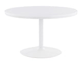 Dakota Industrial Dining Table in White Steel and White Wood by LumiSource B202P223341