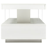 ZUN LED Coffee Table with Storage, Modern Center Table with 2 Drawers and Display Shelves, Accent 23639426