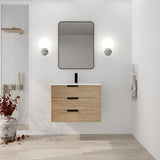 ZUN 30 Inch Wall Mounting Bathroomg Vanity With Sink, Soft Close Drawer and Side Shelf 73518205