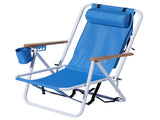 Portable High Strength Beach Chair with Adjustable Headrest Blue 16684635