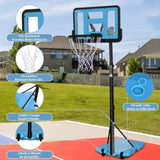 ZUN Use for Outdoor Height Adjustable 4.8 to 7.7ft Basketball Hoop 44 Inch Backboard Portable Basketball 66942044