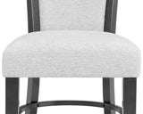 ZUN 2pc Contemporary Glam Upholstered Dining Side Chair Padded Dove Gray Fabric Upholstery Seat Back B011P151401