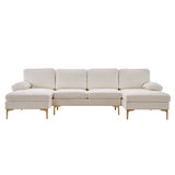 U-Shaped 4-Seat Indoor Modular Sofa Creamy-White 66522610