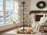 6ft Black PVC Iron Christmas with Snowflake Top - Everyday Decor 81753773