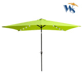 ZUN 10 x 6.5t Rectangular Patio Solar LED Lighted Outdoor Umbrellas with Crank and Push Button Tilt for W65638634