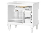 24 Inch Bathroom Vanity with Sink, White Freestanding Bathroom Cabinet with Flip Drawer, Adjustable 73286222