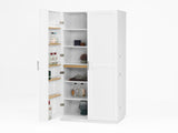 Kitchen Pantry Cabinet White Storage Cabinet Food Pantry with Doors and Adjustable Shelves W409P262446