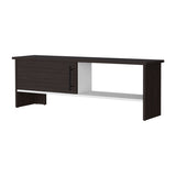 Rock Point Entertainment Center with a Door and Open Storage, Stained Walnut and White B128P263717