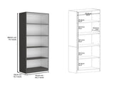Vinton 4-Tier Bookcase with Modern Storage for Books and Decor, Matt Gray / White B097P167417