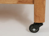 Solid Rubberwood Rolling Side Table, 2-Tier with Lockable Wheels & Removable Tray, Sturdy Durable W3040P455688