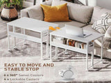 Foldable Computer Desk with Storage Bag, Shelf and Wheels, Space-Saving Folding Desk for Home 85910354