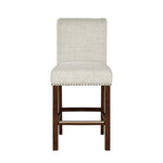 ZUN Upholstered Counter Stool with Nailhead Trim Set of 2 B035P265952