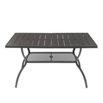 ZUN 60*38*28.5in Iron With Umbrella Hole Patio Bar Table Black 15801327