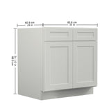 33"in W x 24"in D x 34.5"in H in Shaker Dove Plywood Ready to Assemble Kitchen Base Cabinet T3210P296365
