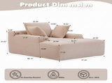 Oversized Chaise Lounge Chair Cozy Cloud Couch, Modern Plush Corduroy Upholstered Sleeper Sofa 19645752
