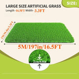 3ft x 16ft Premium Artificial Turf Mat with Drainage Holes. Thick Fake Grass with Rubber Backing, 46529780