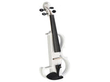 Full Size 4/4 Bunnel Edge Electric Silent Violin with Case Bow Rosin Headphone Connecting Line White 63462985