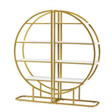 4 Tiers Home Office Open Bookshelf, Round Shape, Different Placement Ways, MDF Board, Gold Metal 70585705