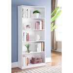 ZUN White Bookcase Display, Modern Bookstand with Five Shelves B107130819