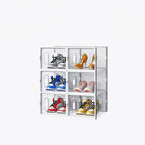 6-Piece Medium White Plastic Mesh Shoe Box Set - 35.00*25.00*19.00cm, Modular Design for Home 15361291