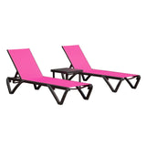 ZUN Outdoor Lounge Chair, Aluminum Plastic Patio Chaise Lounge with Side Table & 5 Position Adjustable W1859P149687