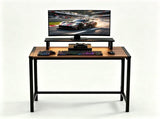 31.5" Gaming Desk with Desktop Shelf and Lighting Foldable P2 Particleboard Iron Pipe 07803855