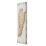 Set of 2 Feather Wing Wall Panels with Distressed White Finish, Rectangle Hanging Wall Art, 42" x W2078130291