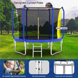 8FT Trampoline with Basketball Hoop, ASTM Approved Reinforced Type Outdoor Trampoline with Enclosure K1163P147129