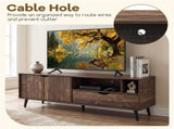 59" Rustic TV Stand for 65-inch TVs, Media Console with Cabinet, Drawer & 3 Open Shelves 51590607