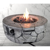 ZUN 9'' H x 28'' W Fiber Reinforced Concrete Outdoor Fire pit B120141824